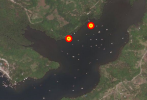 Tambobo Bay location of dinghy piers