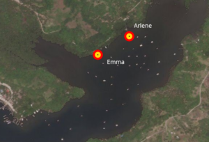 Tambobo Bay dinghy landing piers